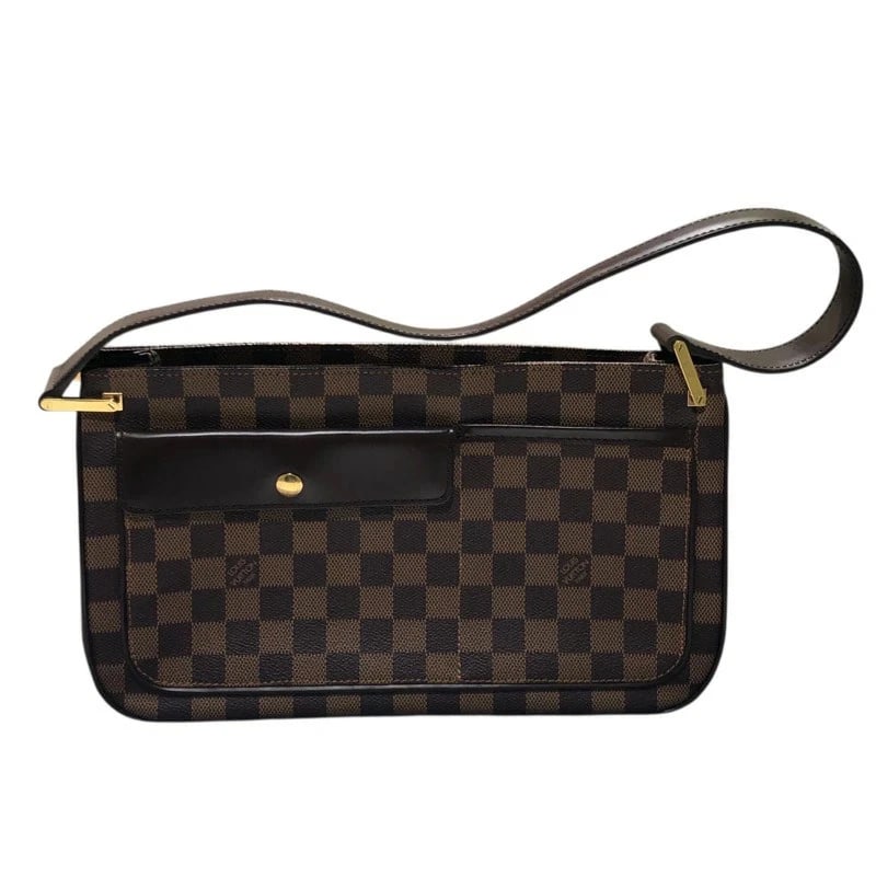 LOUIS VUITTON AUBAGNE EBENE DAMIER CANVAS SHOULDER BAG: Louis Vuitton Aubagne Ebene Damier Canvas Shoulder Bag Brand: LOUIS VUITTON Type/Style: Handbag, 2-Way Material: Damier Canvas Color: Ebony Size: Width approx. 30cm, Height approx. 18cm, Depth approx.