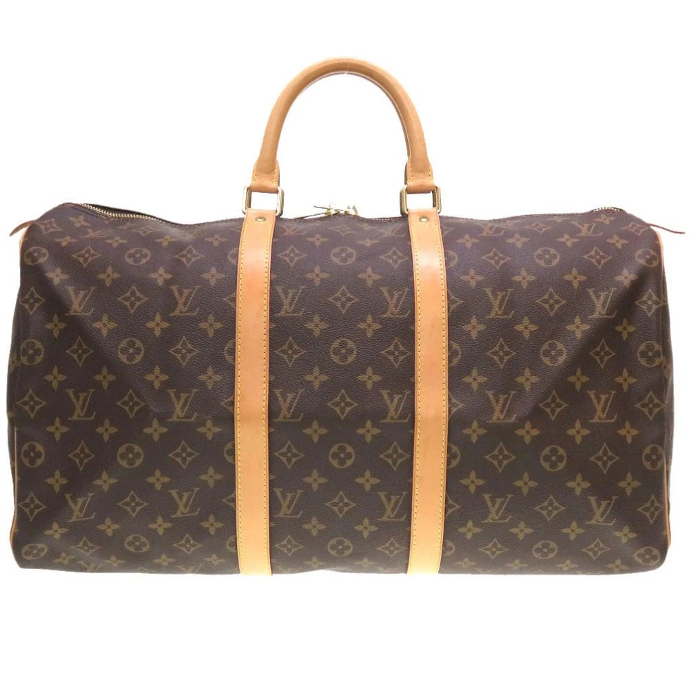 LOUIS VUITTON KEEPALL 50 BOSTON BAG BROWN MONOGRAM: Louis Vuitton Keepall 50 Boston Bag Brown Monogram Brand: LOUIS VUITTON Type/Style: Boston Bag Material: Monogram Canvas Color: Brown Size: W approximately 50cm x H approximately 27cm x D