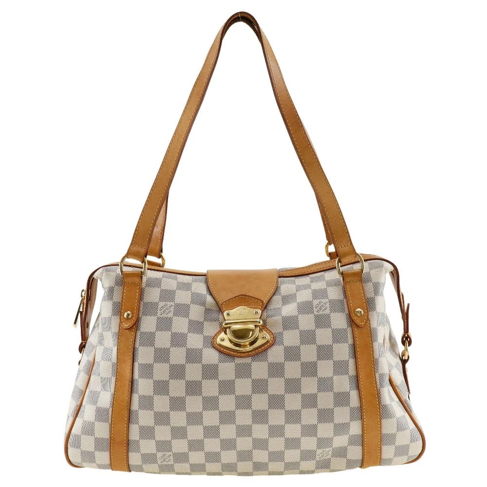 LOUIS VUITTON STRESA PM SHOULDER BAG: LOUIS VUITTON Stresa PM Shoulder Bag Brand: LOUIS VUITTON Type/Style: Shoulder Bag Material: Dami Azur Canvas Color: White Size: H24cm x W39cm x D14cm Accessories: None Accessories Notice: