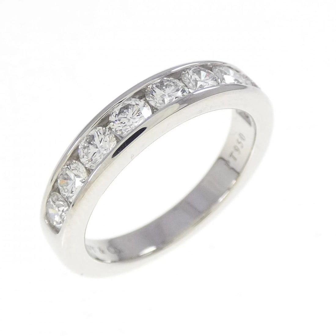 TIFFANY & CO. HALF CIRCLE CHANNEL SETTING RING: TIFFANY & Co. Half Circle Channel Setting Ring Brand: TIFFANY&Co. Type/Style: Ring Material: Platinum950, Main Stone/Creation Natural Color: White Size: US 5 3/4 Accessories: None Accessories Notice: