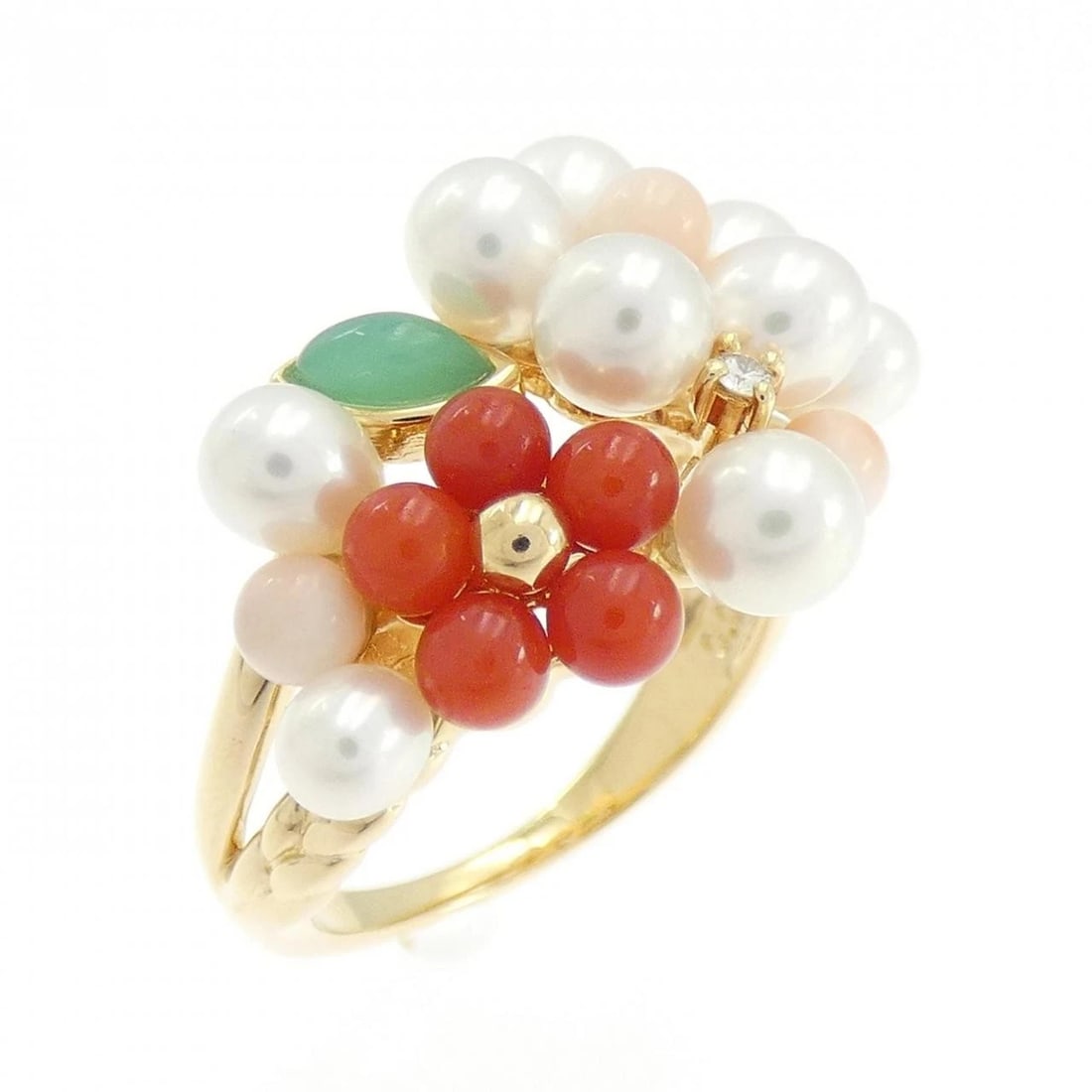 TASAKI COLORED STONE RING: Tasaki colored stone ring Brand: TASAKI Type/Style: Ring Material: K18 yellow gold, Color: Yellow Gold Size: US 5 1/2 Accessories: None Accessories Notice: When purchasing pre-owned goods, please