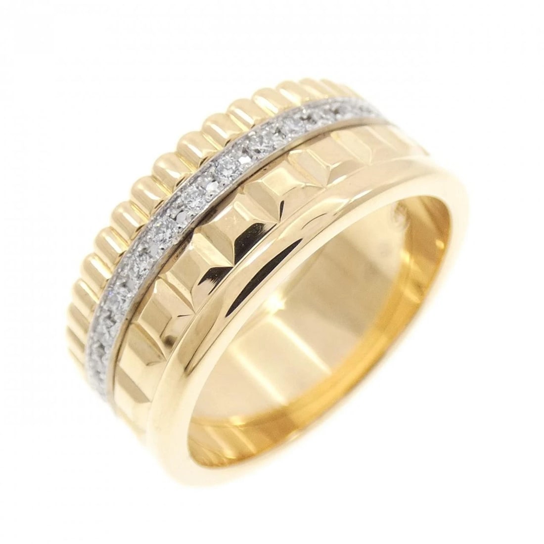 BOUCHERON QUATRE RADIANT SMALL RING: Boucheron Quatre Radiant Small Ring Brand: Boucheron Type/Style: Ring Material: 750 yellow gold/750 white gold, Main Stone/Creation Natural Color: yellow gold Size: US 5 Accessories: None Accessories