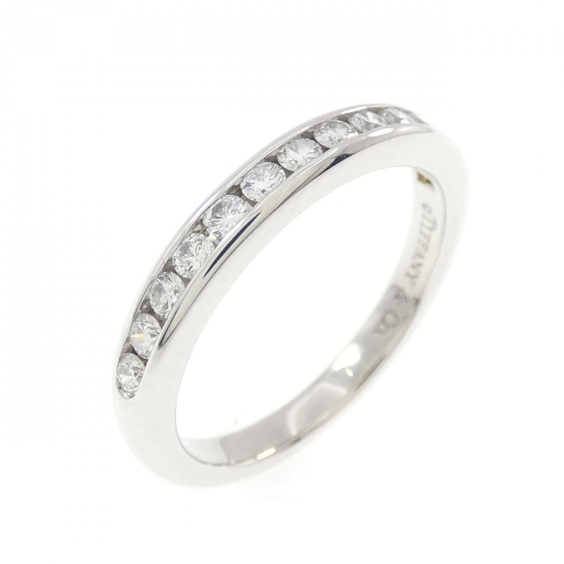TIFFANY & CO. HALF CIRCLE CHANNEL SETTING RING: TIFFANY & Co. Half Circle Channel Setting Ring Brand: TIFFANY&Co. Type/Style: Ring Material: Platinum950, Main Stone/Creation Natural Color: Platinum Size: US 3 1/4 Accessories: None Accessories