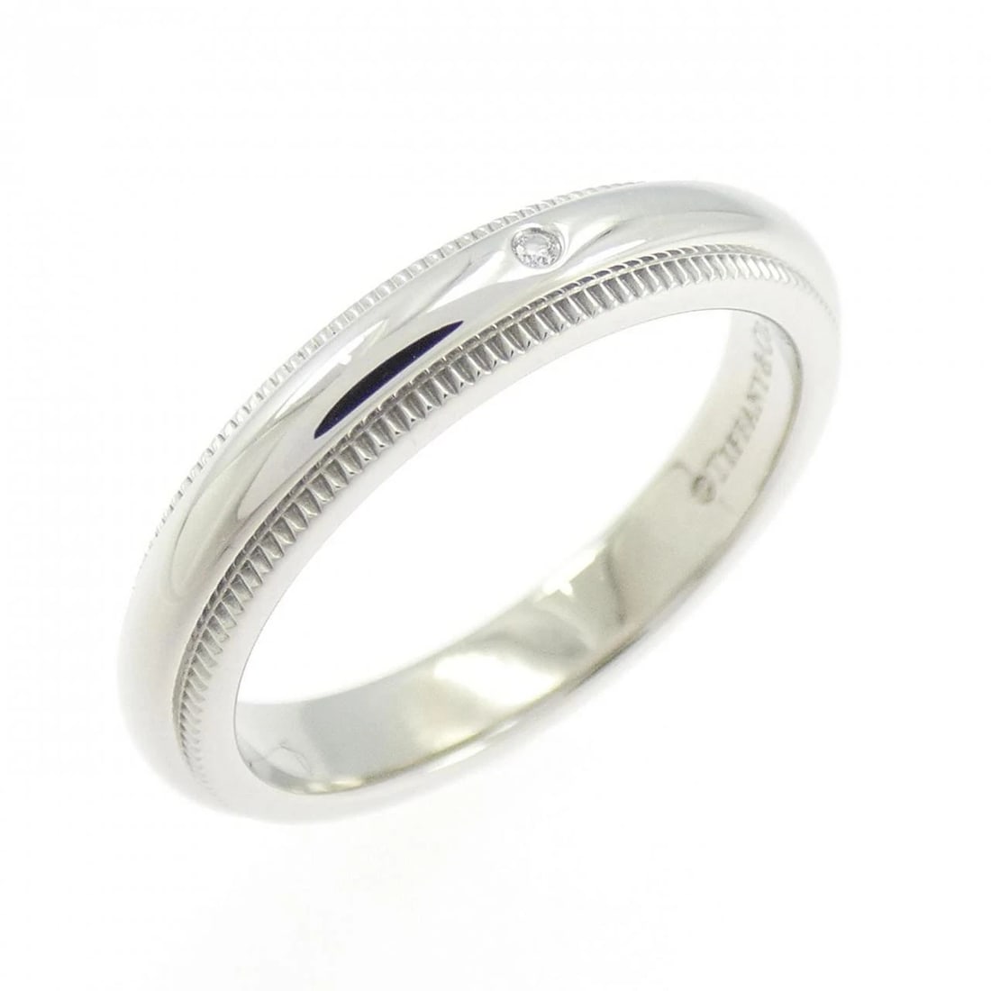 TIFFANY & CO. MILGRAIN RING: TIFFANY & Co. Milgrain Ring Brand: TIFFANY&Co. Type/Style: Ring Material: Platinum950, Main Stone/Creation Natural Color: White Gold Size: US 4 1/4 Accessories: None Accessories Notice: When