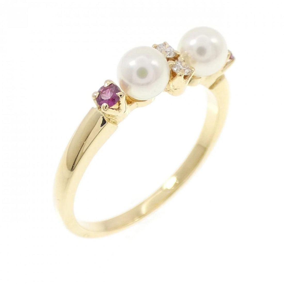 MIKIMOTO AKOYA PEARL RING: Mikimoto Akoya Pearl Ring Brand: MIKIMOTO Type/Style: Ring Material: K18 yellow gold, Color: Yellow Gold Size: US 5 Accessories: None Accessories Notice: When purchasing pre-owned goods, please refer