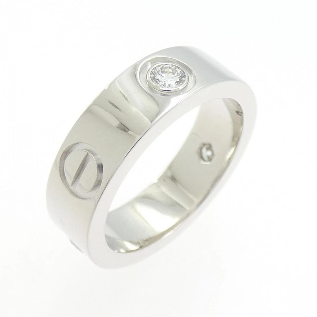 CARTIER LOVE HALF DIAMOND RING: Cartier Love Half Diamond Ring Brand: CARTIER Type/Style: ring Material: 750 white gold, Main Stone/Creation Natural Color: White Gold Size: US 5 Accessories: None Accessories Notice: When