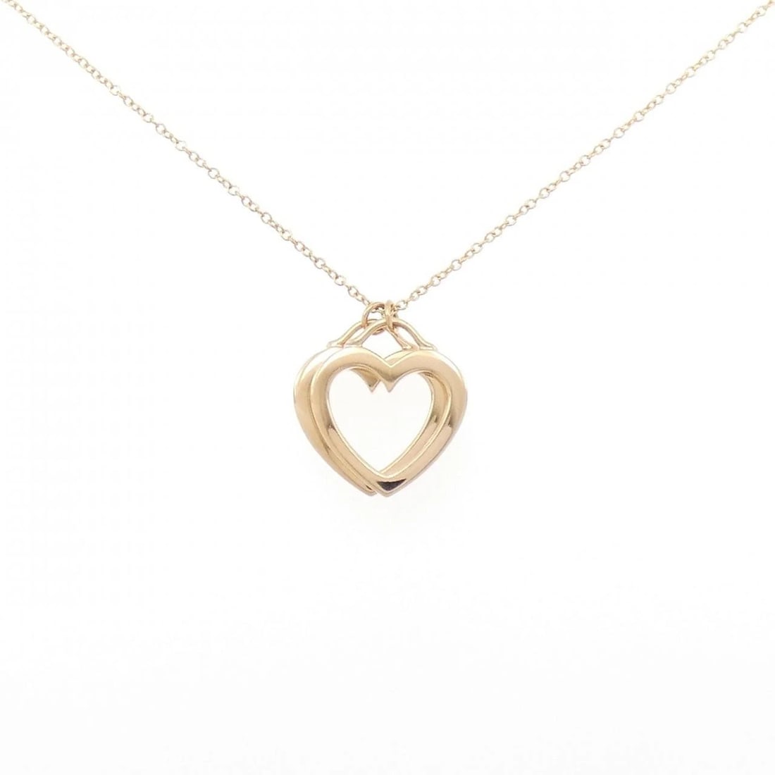 TIFFANY&CO. SENTIMENTAL DOUBLE HEART NECKLACE: TIFFANY&Co. Sentimental Double Heart Necklace Brand: TIFFANY&Co. Type/Style: Necklace Material: 750 Pink Gold, Color: Pink Gold Size: 41cm Pendant length approx. x width approx.: 18.6mmx14.5mm Chain m
