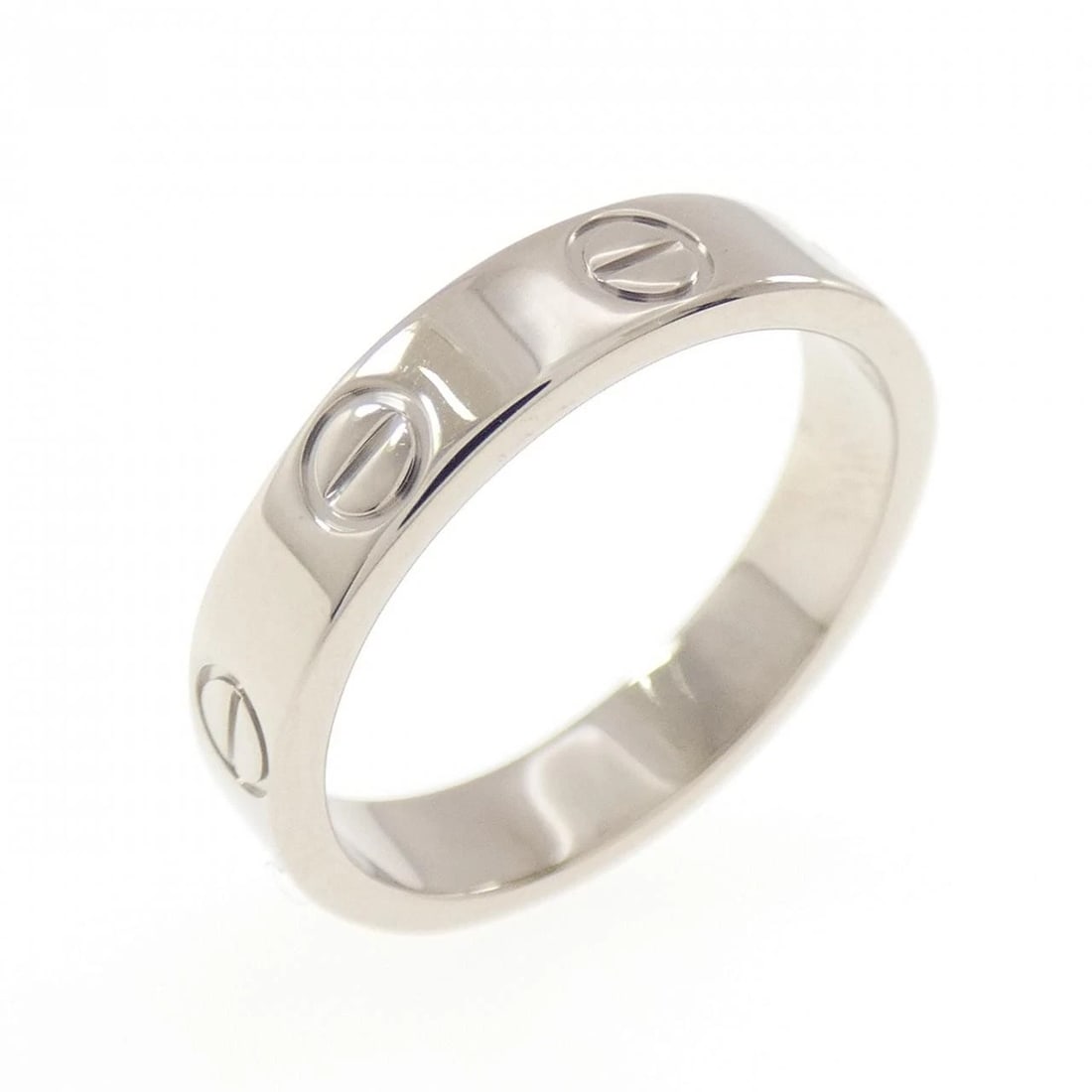 CARTIER MINI LOVE RING: Cartier Mini Love Ring Brand: CARTIER Type/Style: Ring Material: 750 white gold, Color: White Gold Size: US 4 1/2 Accessories: None Accessories Notice: When purchasing pre-owned goods, please refer