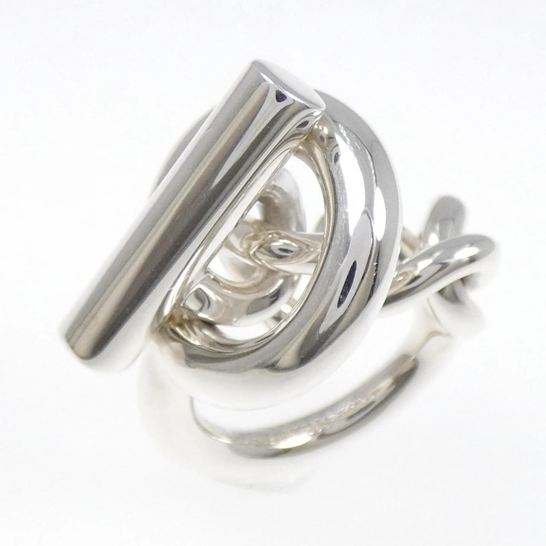 HERMES CROISETTE RING: Hermes Croisette Ring Brand: HERMES Type/Style: Ring Material: 925Silver, Color: Silver Size: US 5 Accessories: None Accessories Notice: When purchasing pre-owned goods, please refer to the photos of