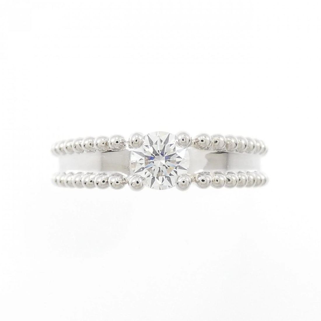 VAN CLEEF & ARPELS ESTELLE SOLITAIRE RING: Van Cleef & Arpels Estelle Solitaire Ring Brand: Van Cleef & Arpels Type/Style: Ring Material: Platinum950, Main Stone/Creation Natural Color: Platinum Size: US 4 1/2 Accessories: None Accessories
