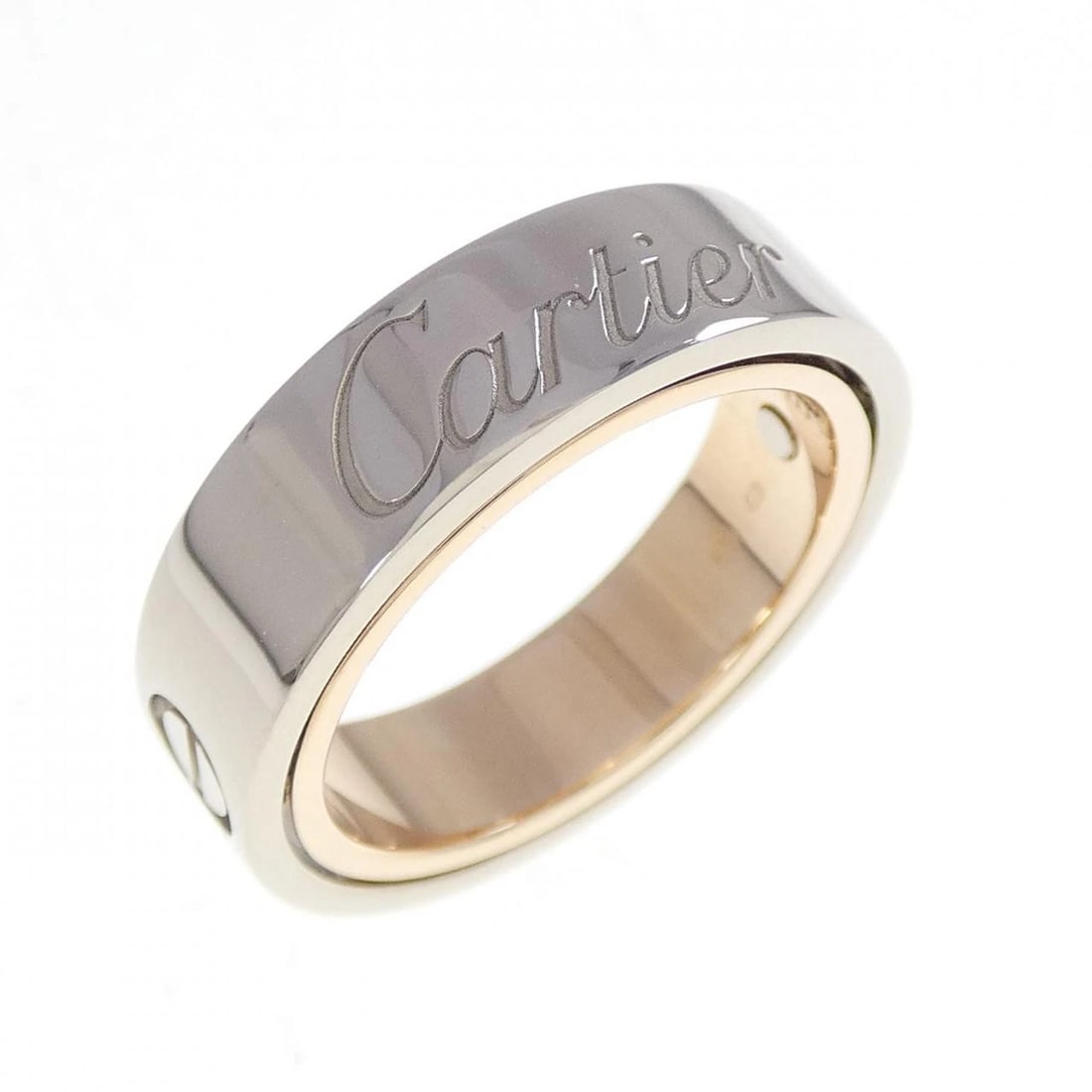 CARTIER LOVE SECRET RING: Cartier Love Secret Ring Brand: CARTIER Type/Style: Ring Material: 750 white gold/750 pink gold, Color: white gold/pink gold Size: US 5 1/2 Accessories: None Accessories Notice: When purchasing
