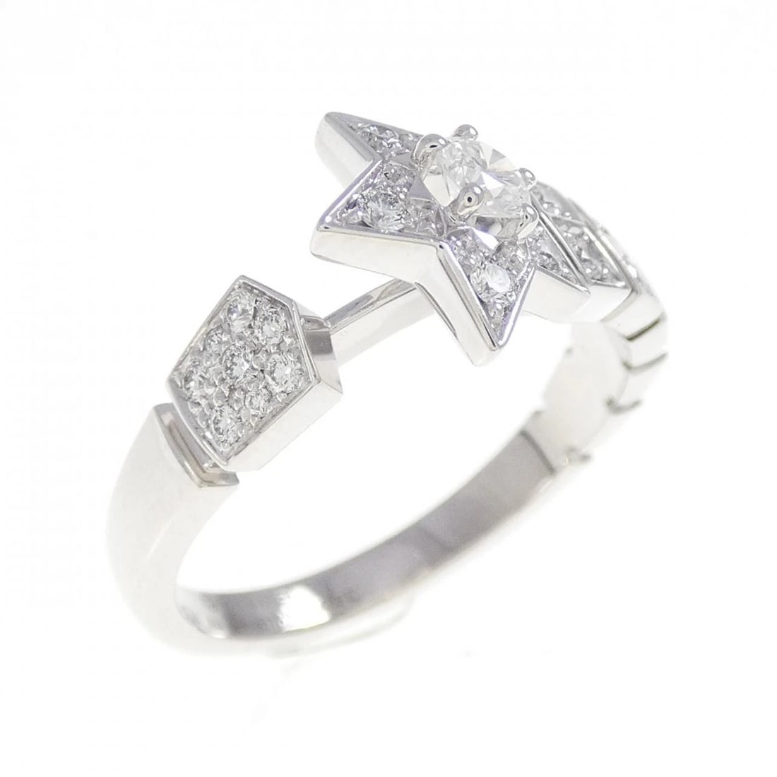 CHANEL COMET RING: Chanel Comet Ring Brand: CHANEL Type/Style: ring Material: 750 white gold, Main Stone/Creation Natural Color: yellow gold Size: US 8.75 Accessories: None Accessories Notice: When purchasin