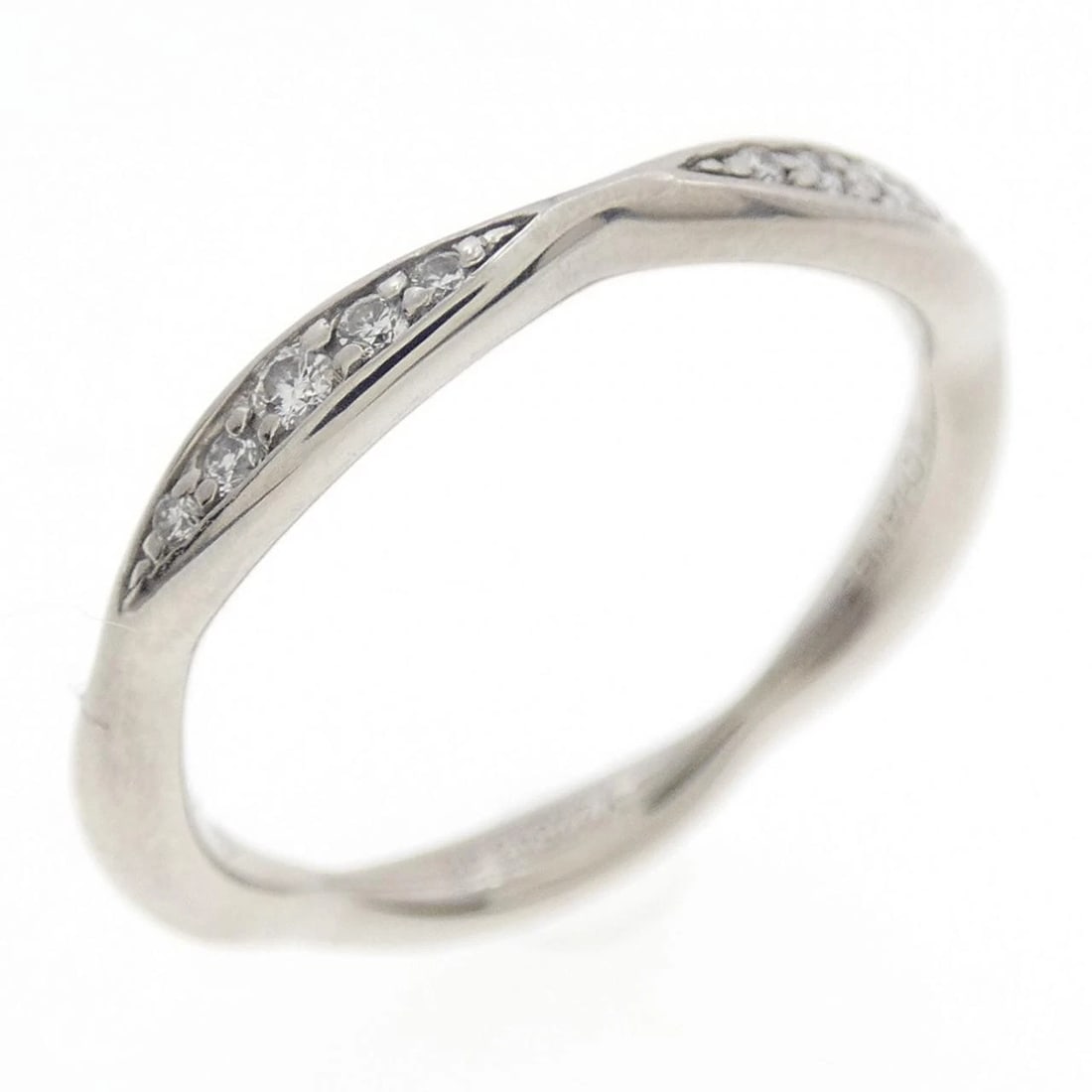 CHANEL CAMELLIA HALF ETERNITY RING: Chanel Camellia Half Eternity Ring Brand: CHANEL Type/Style: ring Material: Platinum950, Main Stone/Creation Natural Color: White Size: US 5 Accessories: None Accessories Notice: When purchasing