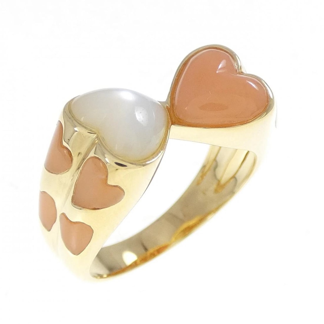 PONTE VECCHIO CORAL RING: Ponte Vecchio Coral Ring Brand: Ponte Vecchio Type/Style: Ring Material: K18 yellow gold, Color: Yellow Gold Size: US 6 1/4(7) Accessories: None Accessories Notice: When purchasing pre-owned goods,