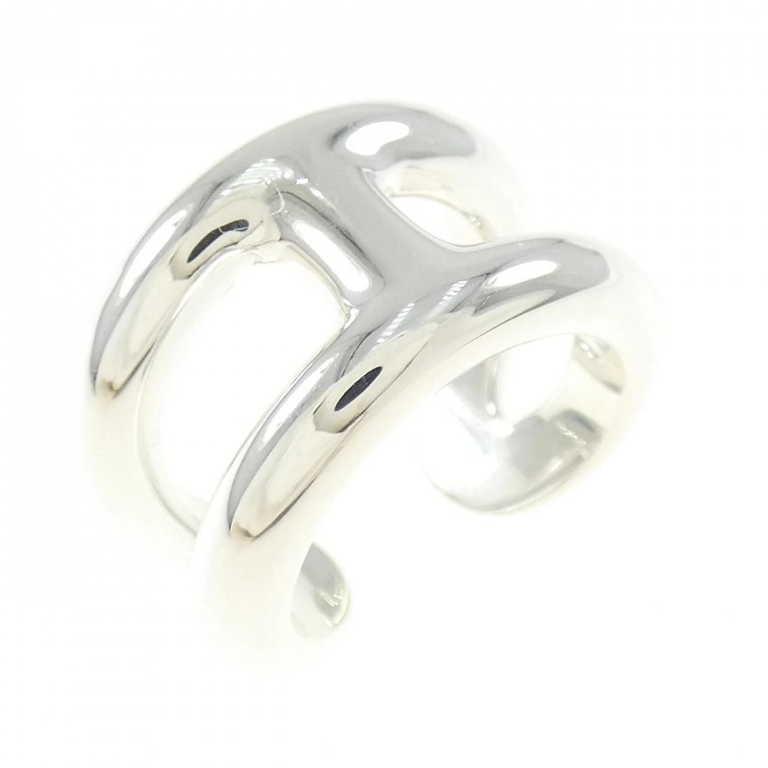 HERMES OSMOZ SMALL RING: Hermes Osmoz Small Ring Brand: HERMES Type/Style: Ring Material: 925Silver, Color: Silver Size: US 5 3/4 Accessories: None Accessories Notice: When purchasing pre-owned goods, please refer to the