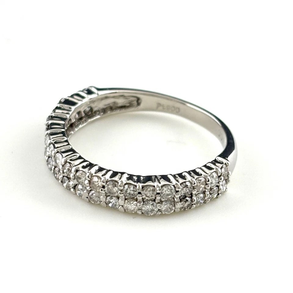 MELEE DIAMOND DESIGN PLATINUM RING: melee diamond design Platinum Ring Brand: Unbranded Type/Style: Ring Material: Pt900, Main Stone/Creation Natural Color: None Size: US 8 Accessories: None Accessories Notice: When purchasing
