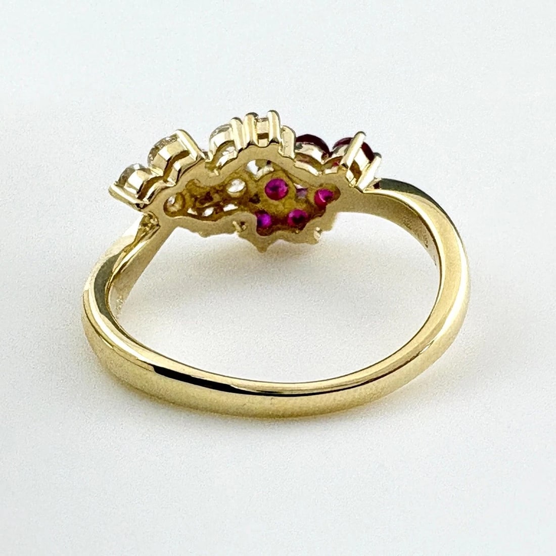 MIKIMOTO RUBY YELLOWGOLD RING DIAMOND - 4