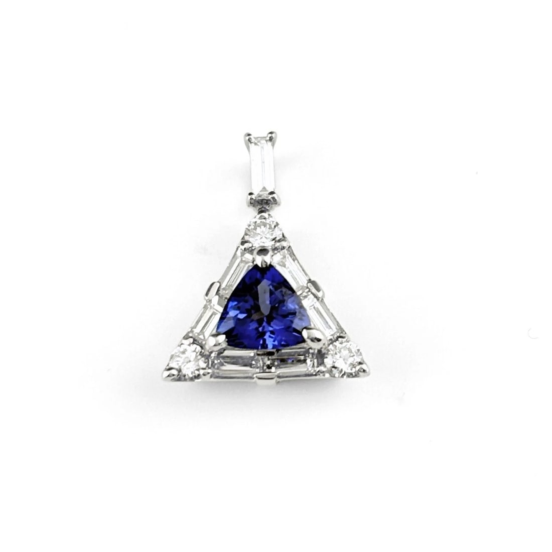 TANZANITE PENDANT HEAD PLATINUM MELEE DIAMOND (1 of 3)