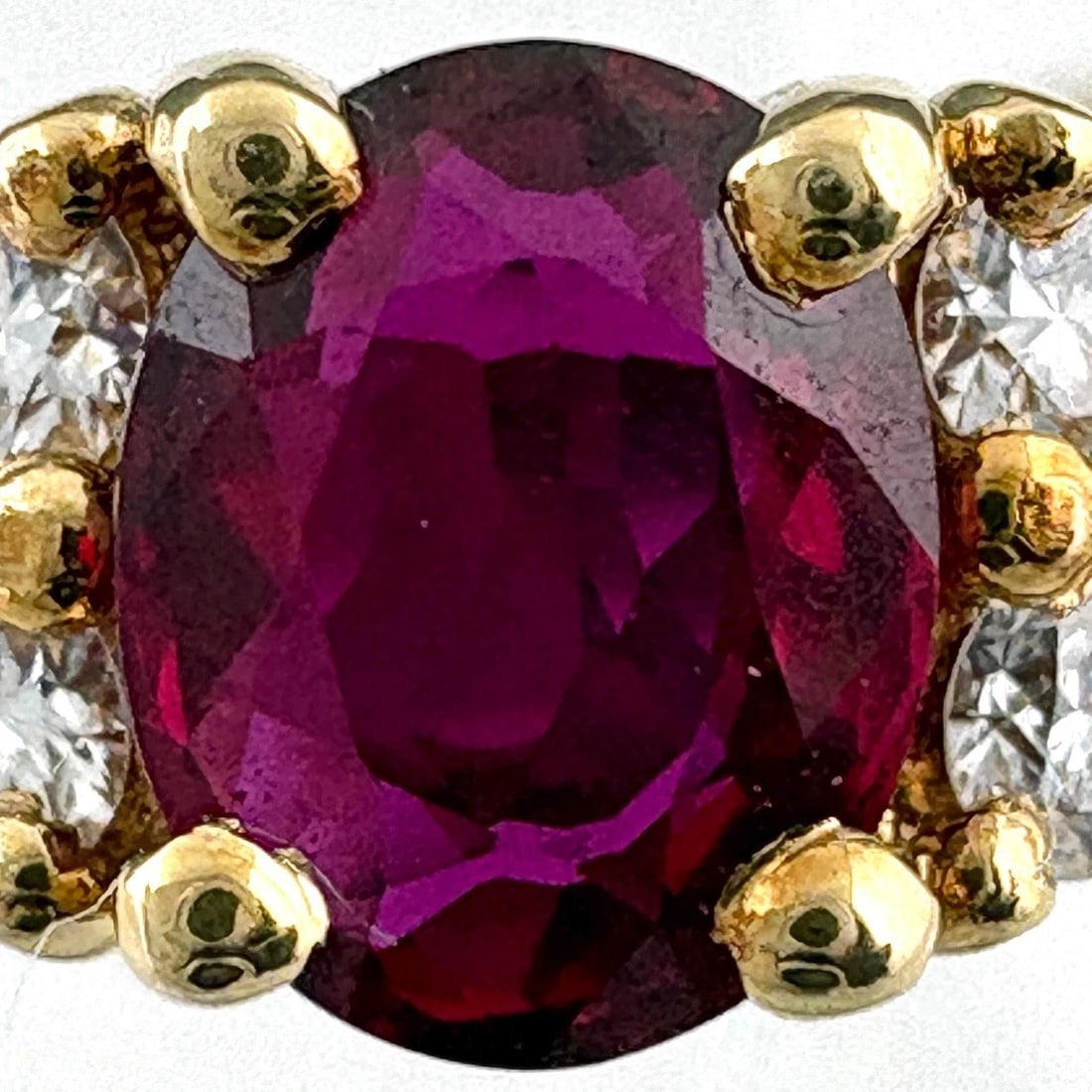 POLA RUBY DESIGN YG MELEE DIAMOND RING - 2