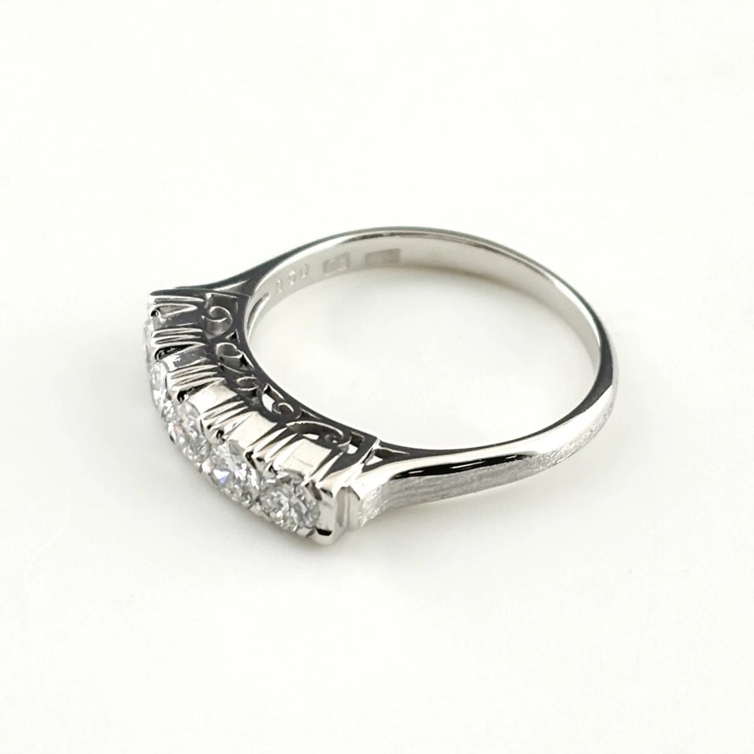MELEE DIAMOND DESIGN PLATINUM RING - 3