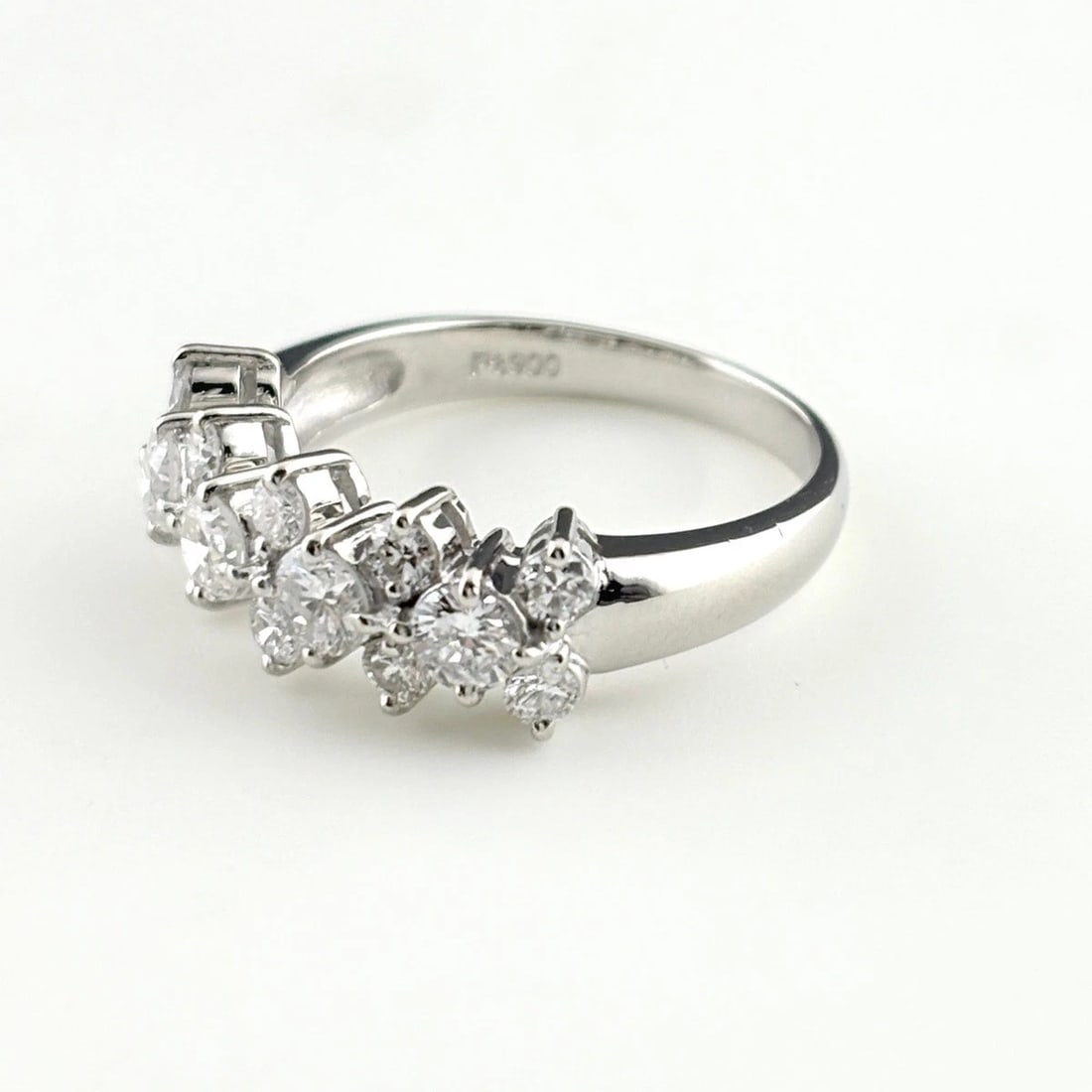 MELEE DIAMOND DESIGN PLATINUM RING - 3