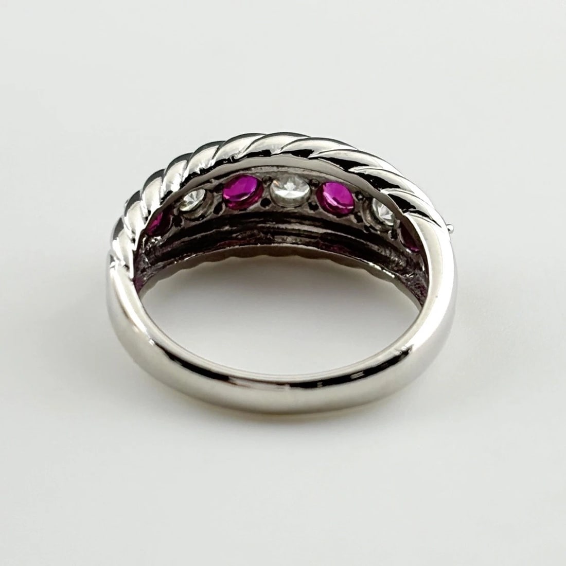 RUBY DESIGN PLATINUM MELEE DIAMOND RING - 2