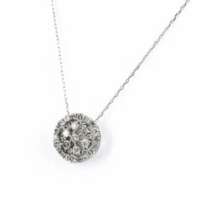 MELEE DIAMOND DESIGN NECKLACE PLATINUM PENDANT: melee diamond design necklace Platinum Pendant Brand: Unbranded Type/Style: Pendant Head Material: Pt900 Pt850, Main Stone/Creation Natural Color: None Size: Chain width 0.7mm(0.0") Pendant size