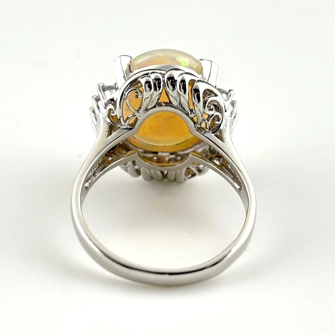 OPAL DESIGN PLATINUM MELEE DIAMOND RING - 3
