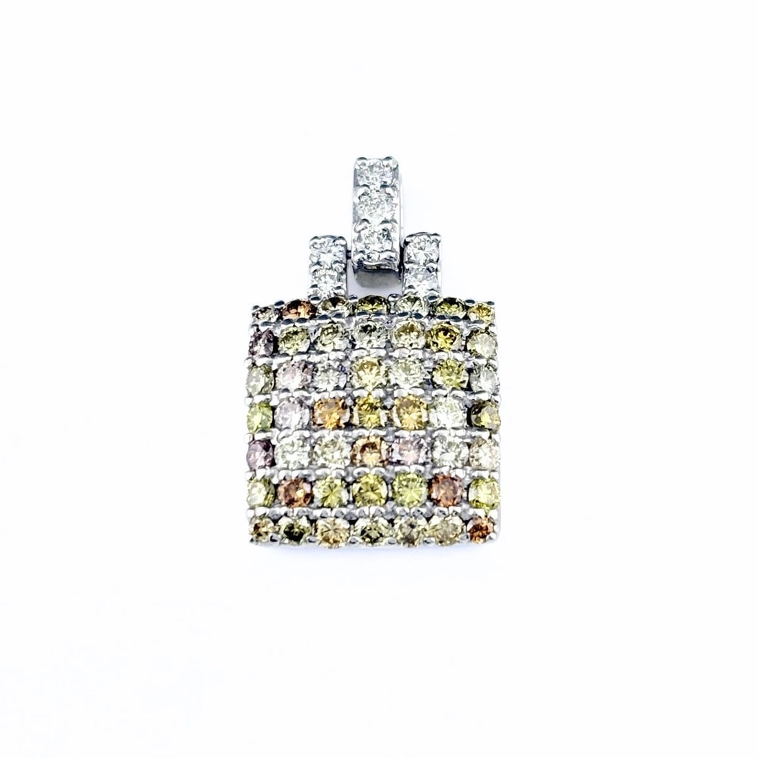 MELEE DIAMOND DESIGN PENDANT HEAD WHITEGOLD TREATMENT: melee diamond design pendant head WhiteGold Treatment Brand: Unbranded Type/Style: Pendant Head Material: 18KWG, Main Stone/Creation Natural Color: White Gold Size: Total length of the pendant head