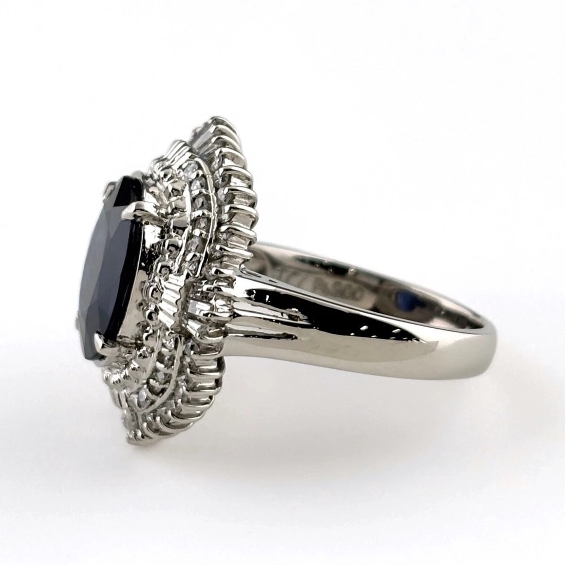SAPPHIRE DESIGN PLATINUM MELEE DIAMOND RING (1 of 4)