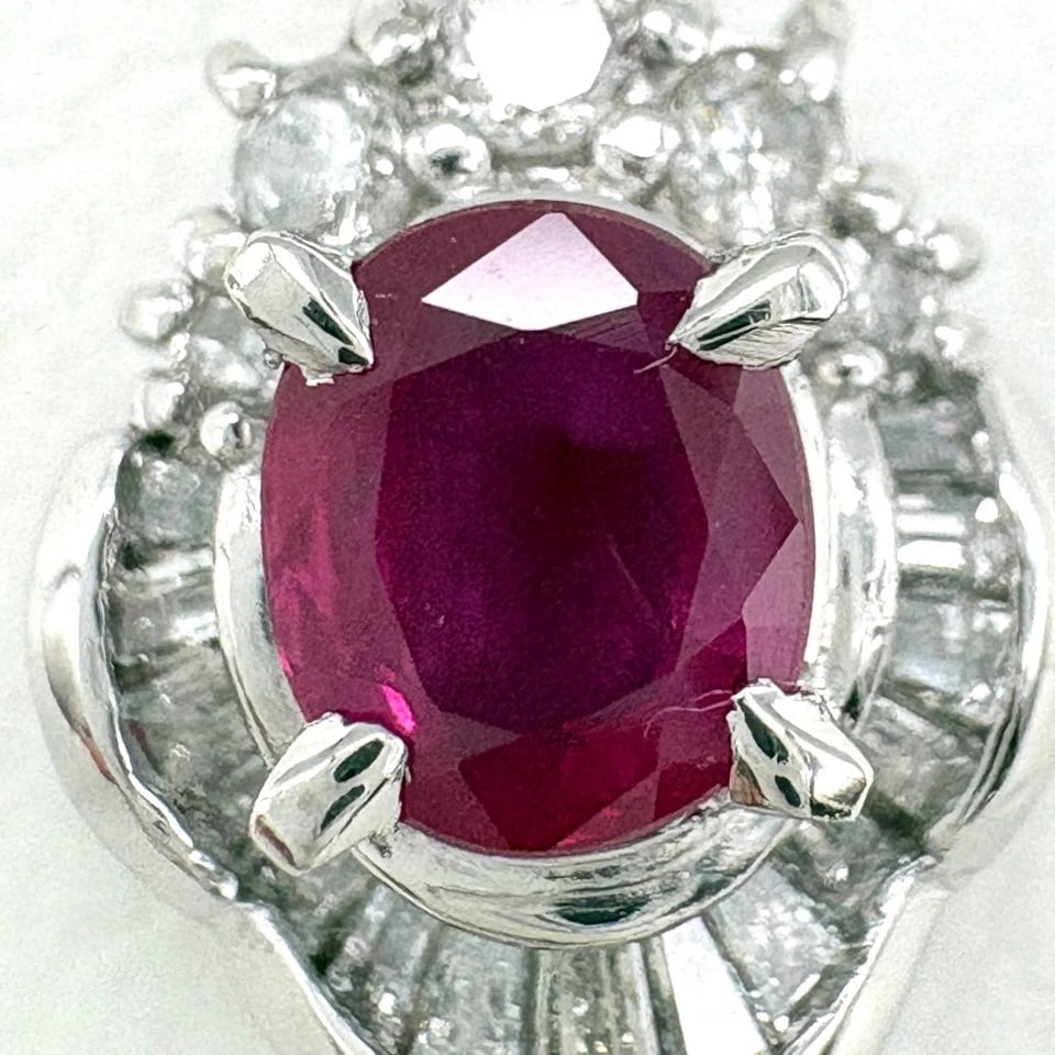 RUBY PENDANT HEAD PLATINUM MELEE DIAMOND - 2