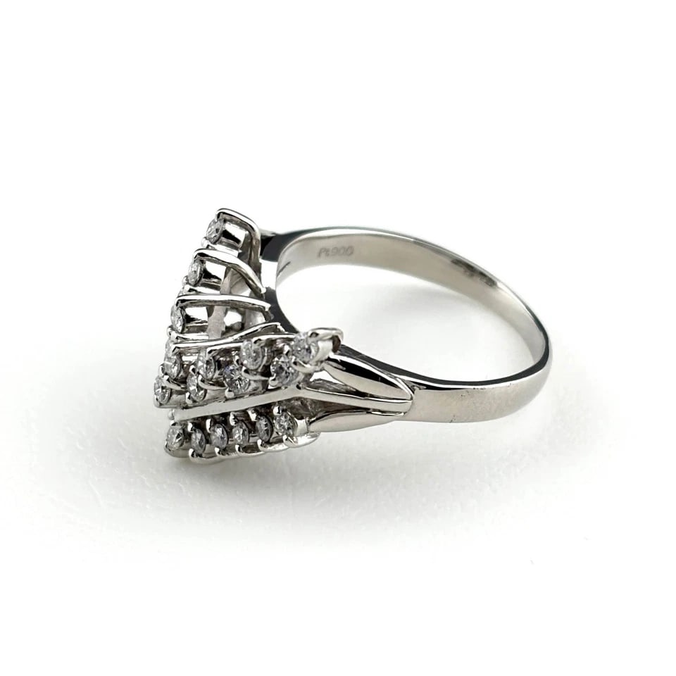 MELEE DIAMOND DESIGN PLATINUM RING: melee diamond design Platinum Ring Brand: Unbranded Type/Style: Ring Material: Pt900, Main Stone/Creation Natural Color: None Size: US 6.5 to 7 Accessories: None Accessories Notice: When p