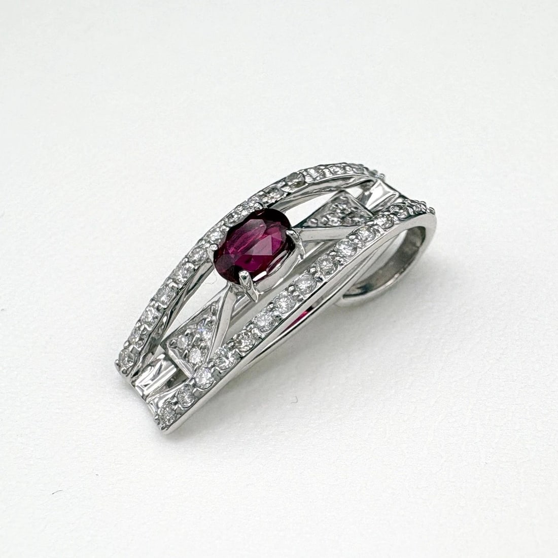 RUBY WHITEGOLD MELEE DIAMOND PENDANT HEAD - 3