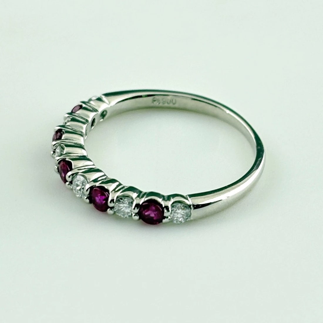 DESIGN PLATINUM MELEE DIAMOND RING RUBY - 3