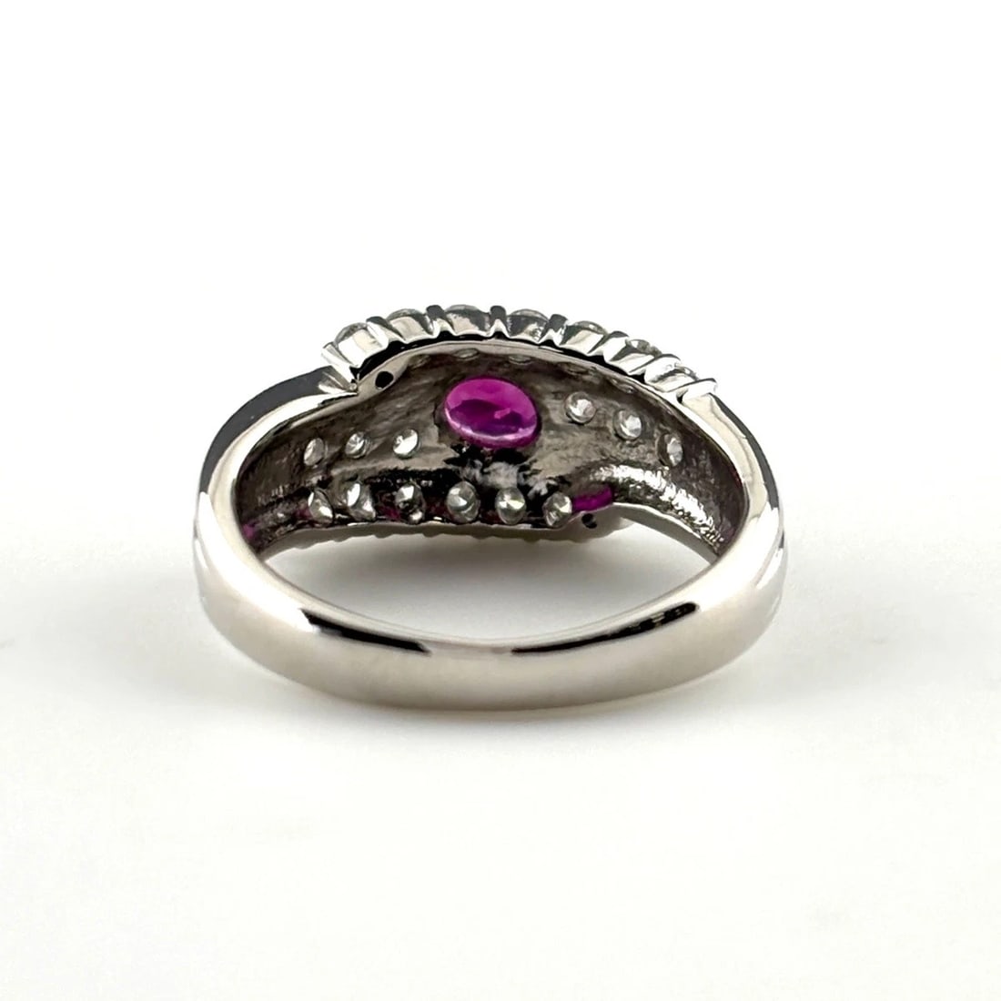 RUBY DESIGN PLATINUM MELEE DIAMOND RING - 5
