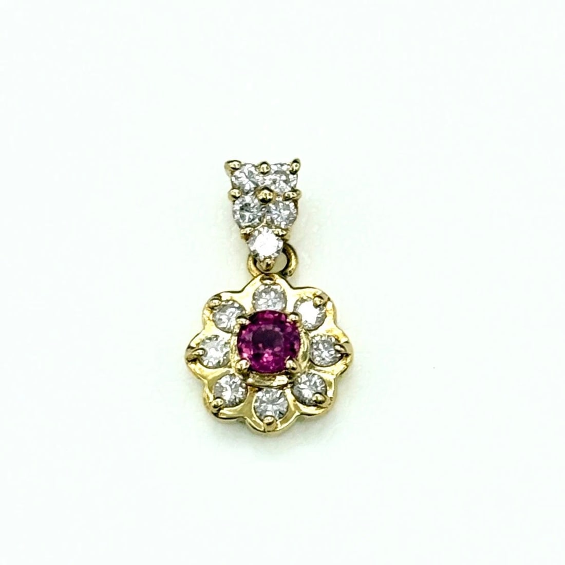 RUBY PENDANT HEAD YG MELEE DIAMOND (1 of 3)