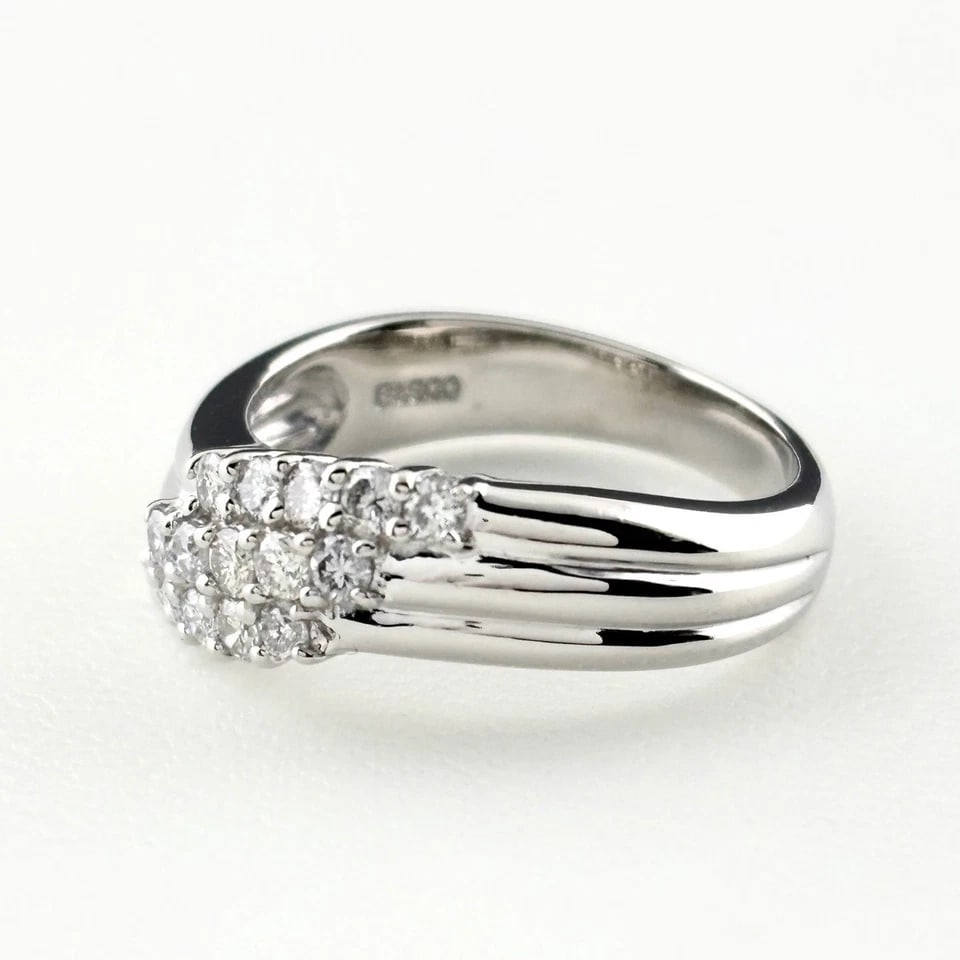 MELEE DIAMOND DESIGN PLATINUM RING: melee diamond design Platinum Ring Brand: Unbranded Type/Style: Ring Material: Pt900, Main Stone/Creation Natural Color: None Size: US 6.5) Accessories: None Accessories Notice: When purch
