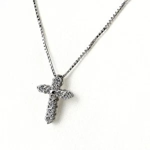 TASAKI CROSS MOTIF NECKLACE PLATINUM PENDANT MELEE DIAMOND: TASAKI Cross motif Necklace Platinum Pendant melee diamond Brand: TASAKI Type/Style: Necklace Material: Pt900 Pt850, Main Stone/Creation Natural Color: None Size: Chain width 0.8mm(0.0") Pendant size 
