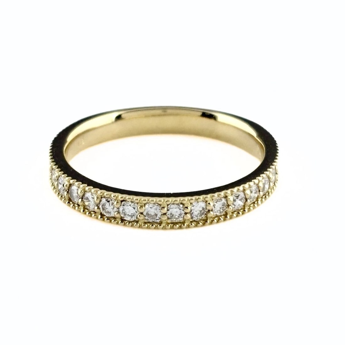 MELEE DIAMOND DESIGN RING YG YELLOWGOLD RING: melee diamond design ring YG YellowGold Ring Brand: Unbranded Type/Style: Ring Material: 18K, Main Stone/Creation Natural Color: YellowGold Size: US 6.5 Accessories: None Accessories Notice: When