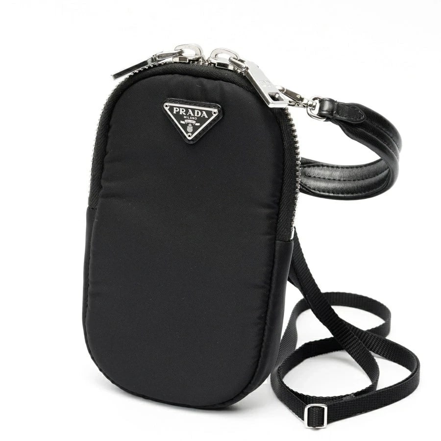 PRADA PHONE HOLDER SHOULDER POUCH NYLON BLACK: Prada Phone Holder Shoulder Pouch Nylon Black Brand: Prada Type/Style: Bag Material: Nylon Color: Black Size: W12?H18?D2cm Accessories: None Accessories Notice: When purchasing pre-owned goods,