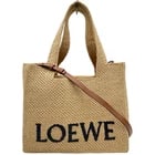 LOEWE FONT TOTE MEDIUM NATURAL/TAN RAFFIA SHOULDER BAG (1 of 5)