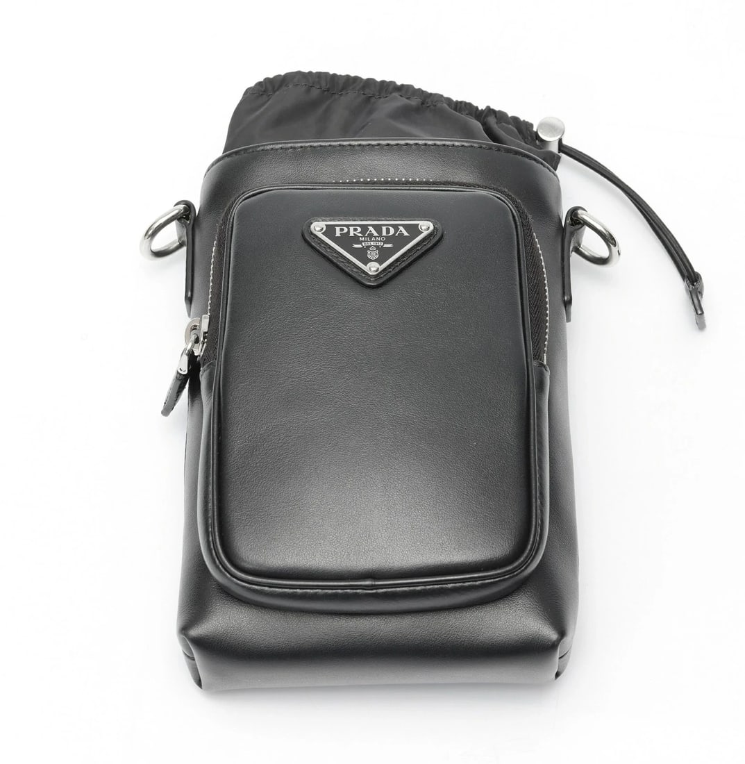 PRADA SMARTPHONE CASE SHOULDER POUCH BLACK - 4