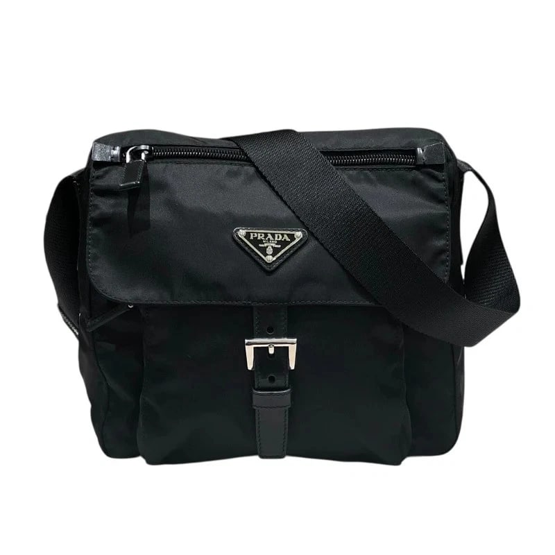 PRADA NYLON SHOULDER BAG BLACK: PRADA Nylon Shoulder Bag Black Brand: PRADA Type/Style: Handbag Material: Nylon Color: black Size: W: 23cm / H: 22cm / D: 9cm Accessories: None Accessories Notice: When purchasing pre-owned goods,