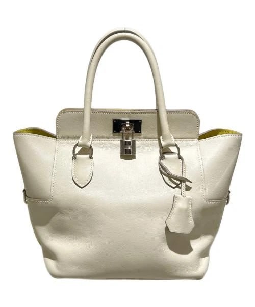 HERMES TOOLBOX 20 VERSO: HERMES Toolbox 20 Verso Brand: HERMES Type/Style: Handbag Material: Veau Swift Color: Cre X Souffl? Size: H:21.0cm / W:20.0cm / D:15.0cm Accessories: None Accessories Notice: When purchasing