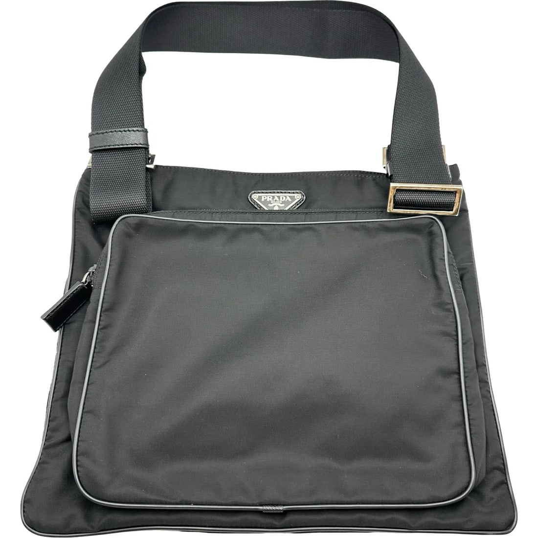 PRADA NYLON SHOULDER BAG BLACK NYLON: PRADA Nylon Shoulder Bag Black Nylon Brand: PRADA Type/Style: Handbag Material: Nylon Color: black Size: W: 29.5cm / H: 26.5cm Accessories: None Accessories Notice: When purchasing pre-owned goods,