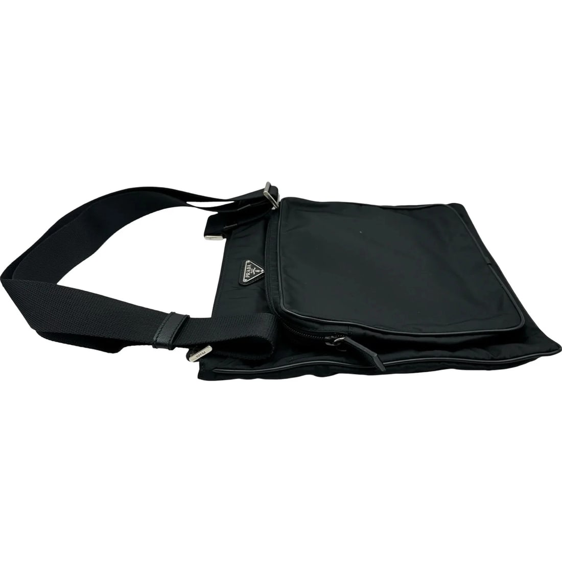 PRADA NYLON SHOULDER BAG BLACK NYLON - 3