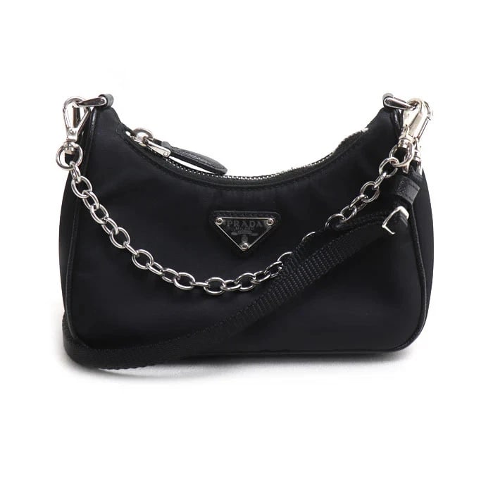 PRADA MICRO BAG TESSUTO SHOULDER BAG: PRADA Micro Bag Tessuto Shoulder Bag Brand: PRADA Type/Style: Handbag Material: Nylon Color: black Size: W15cm x H7cm x D4.5cm Accessories: None Accessories Notice: When purchasing pre-owned goods,