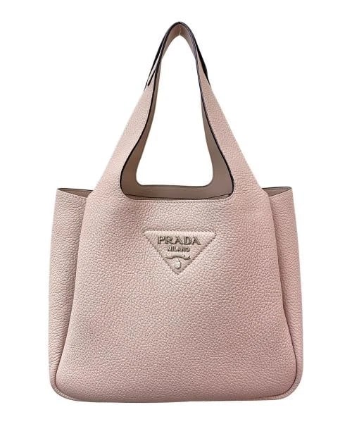 PRADA LEATHER TOTE BAG: PRADA Leather Tote Bag Brand: PRADA Type/Style: Handbag Material: Vitello Daino Leather Color: Pink Beige Size: H:21cm / W:26cm / D:13cm Accessories: None Accessories Notice: When purchasi