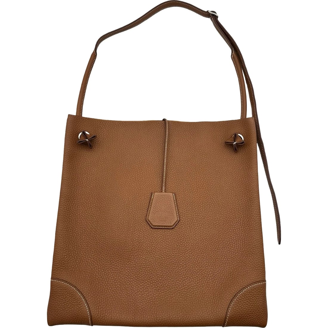 LOUIS VUITTON SILKY CITY PM TAURILLON SHOULDER BAG: LOUIS VUITTON Silky City PM Taurillon Shoulder Bag Brand: LOUIS VUITTON Type/Style: Handbag Material: Taurillon Color: Gold / Silver Hardware Size: W: 32cm / H: 32cm / D: 1cm Accessories: None