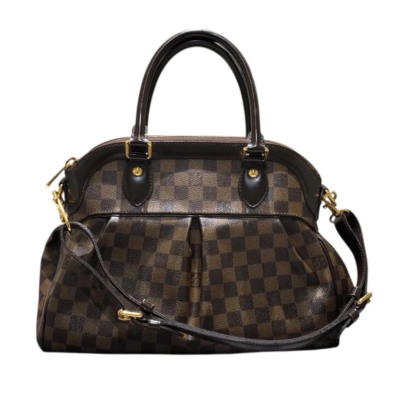 LOUIS VUITTON TREVI PM BROWN DAMIER CANVAS SHOULDER BAG: Louis Vuitton Trevi PM Brown Damier Canvas Shoulder Bag Brand: LOUIS VUITTON Type/Style: Handbag Material: Damier Canvas Color: brown Size: W: 32cm / H: 23cm / D: 10cm Accessories: None Ac